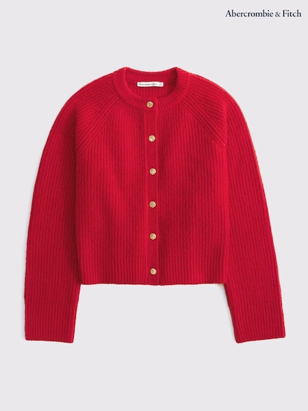 Abercrombie & Fitch Red Crew Neck Cardigan (V30923) | AED338