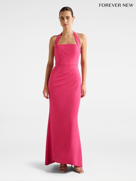 Forever New Pink Willow Halter Neck Wrap Maxi Dress (V30941) | €179