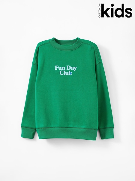 Cotton On Green Sammy Oversized Crew Sweatshirt (V30968) | €25