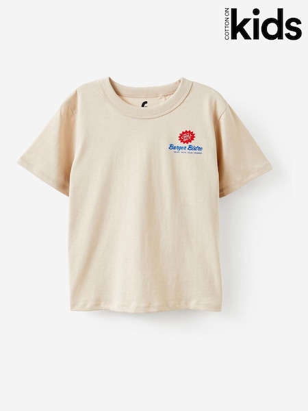 Cotton On Cream Poppy Oversize Graphic Print T-Shirt (V30980) | 59 QAR