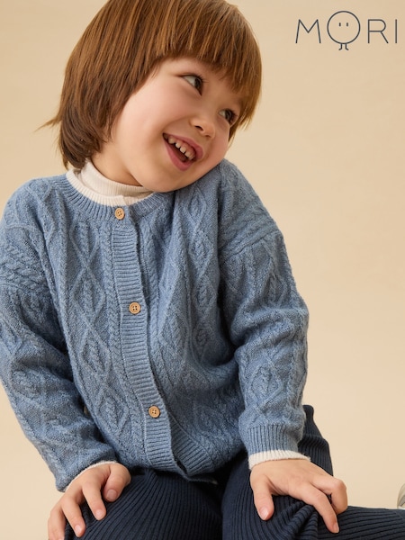MORI Blue Supersoft Chunky Knit Cardigan (V31015) | €55
