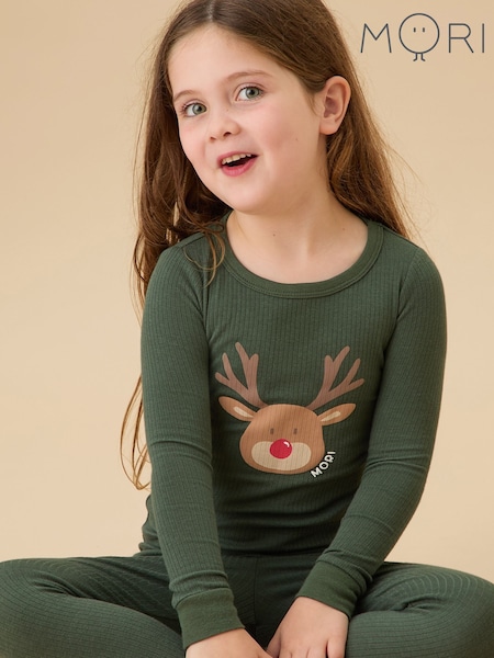 MORI Dark Green 2 Piece Pyjamas Set (V31019) | €48