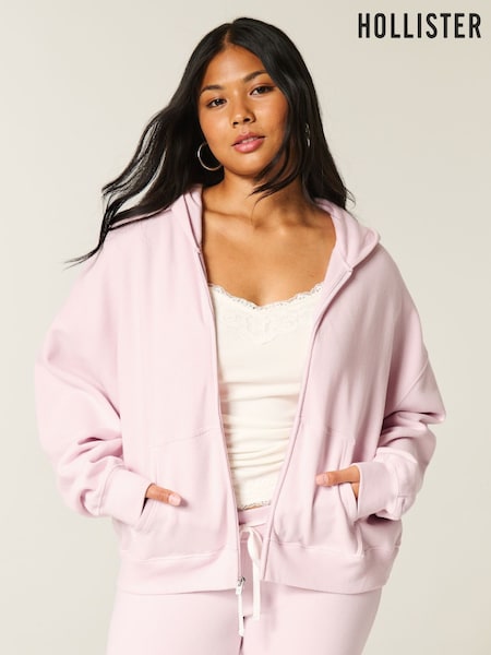 Hollister Pink Zip-Through Hoodie (V31108) | €45