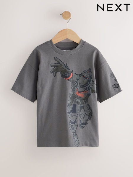 チャコールグレー - Fortnite プリント柄 半袖 Tシャツ（4～16 歳）