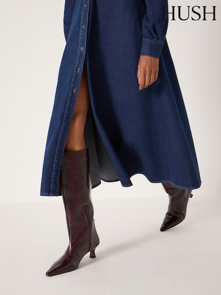 Hush Red Katlynn Leather Patent Kneehigh Boots (V31368) | AED1,631