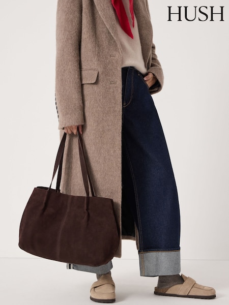 Hush Brown Suede Wing Bag (V31381) | 1,089 QAR