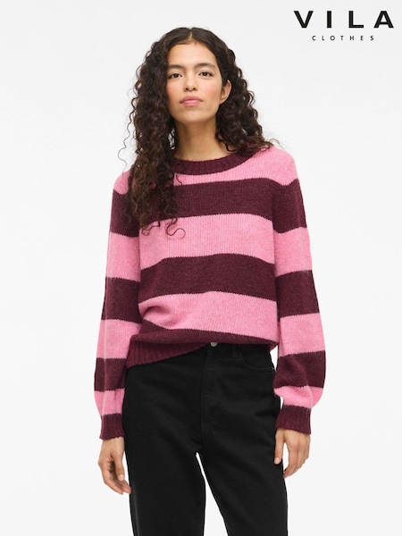 VILA Long Sleeve Block Stripe Knitted Jumper (V31480) | R$ 345