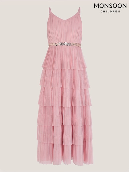 Monsoon Pink Fiorella Sleeveless Tiered Maxi Dress (V31496) | AED391 - AED426