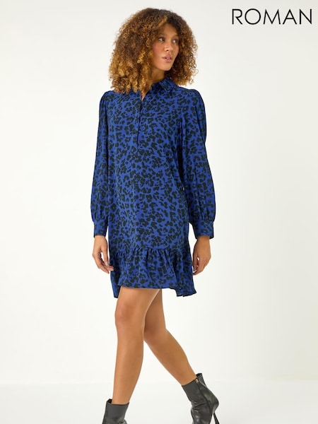 Roman Abstract Print Shirt Dress (V31575) | R$ 605