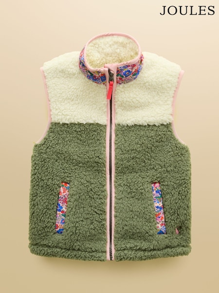 Khaki Green - Joules Girls' Tilly Fleece Gilet
