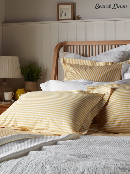 Secret Linen Store Yellow Betsy Stripe Pillowcase (V31872) | €23