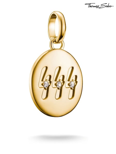 Thomas Sabo Gold Charm Connect 444 Angel Number Pendant With Stones (V31898) | €69