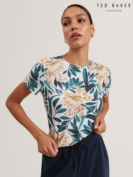 Ted Baker Cream SELLEY - Printed Fitted T-Shirt (V31915) | SGD 95