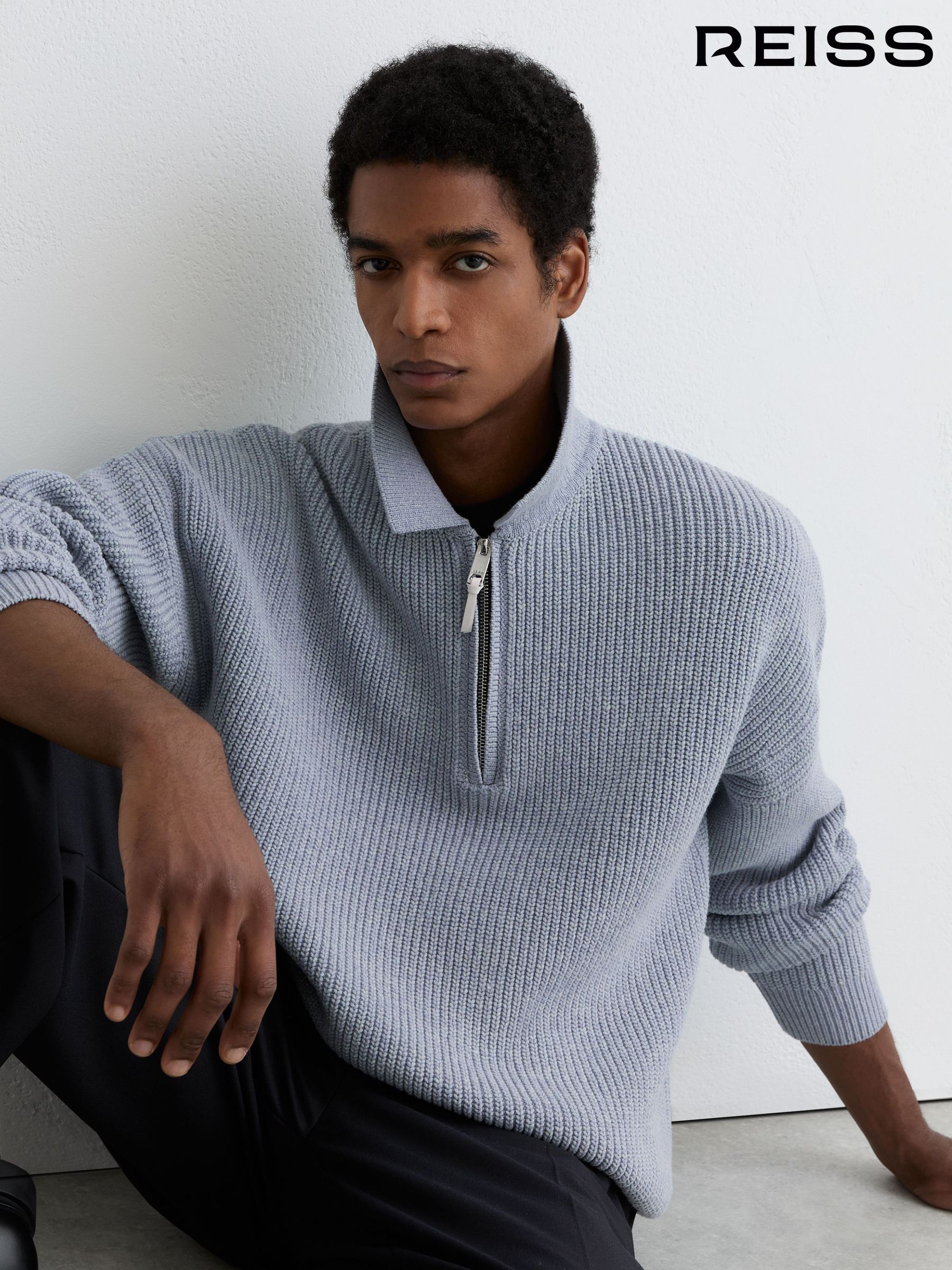 Buy Men's Polo Shirts Cotton Zip Neck Long Sleeve Online | Next Brazil