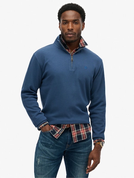 Superdry Blue Ribbed Half Zip Jumper (V32120) | 223 QAR