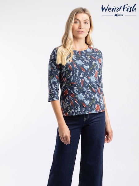 Weird Fish Blue Pinto Printed Jersey T-Shirt (V32127) | 173 QAR