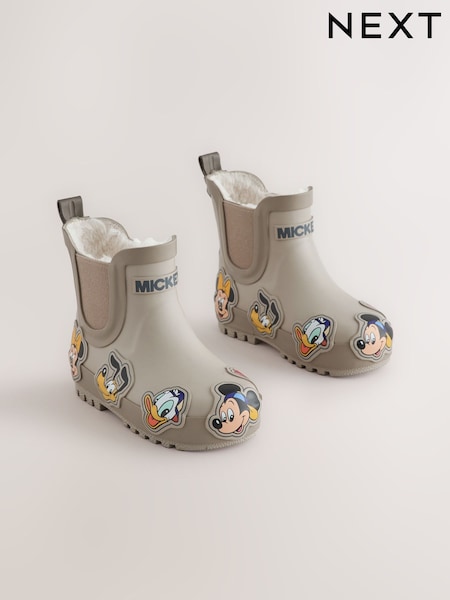 Neutral - Mickey And Friends Warm Lined Ankle Wellies