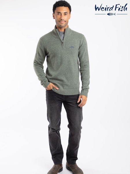 Weird Fish Grey Altwood 1/4 Zip Jumper (V32373) | AED379
