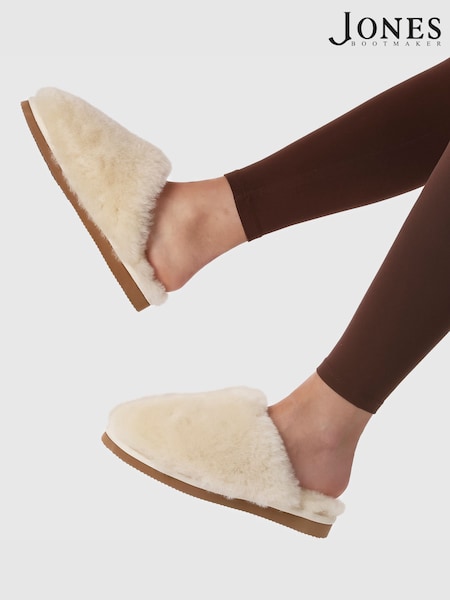Jones Bootmaker Cream Freesia Sheepskin Slippers (V32421) | €61