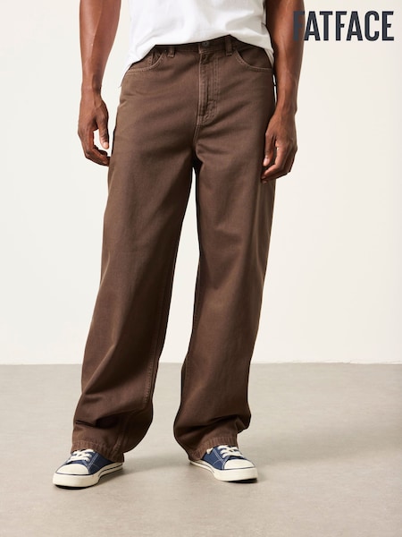 Sjokoladebrun - Regular Fatface Baggy Fit Jeans