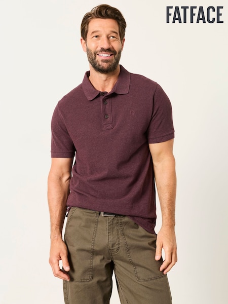 Dusky Purple - Regular Fatface Short Sleeve Pique Polo Shirt