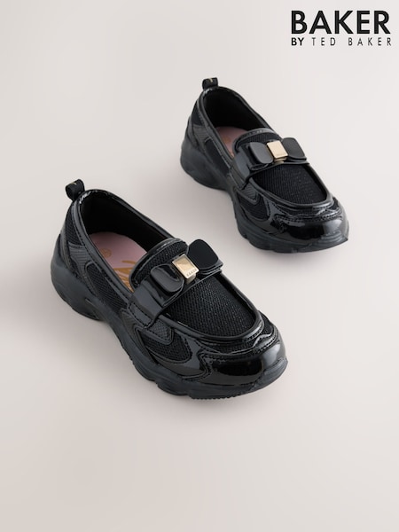 Black - Baker By Ted Baker Patent Loafer Trainers