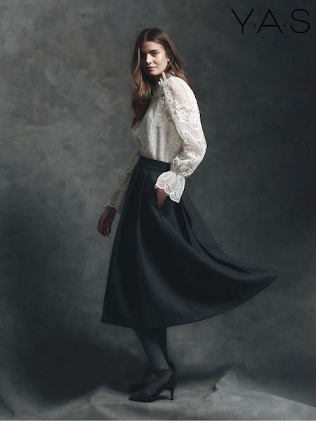 Y.A.S Cream Long Sleeve Shirt (V32566) | AED320