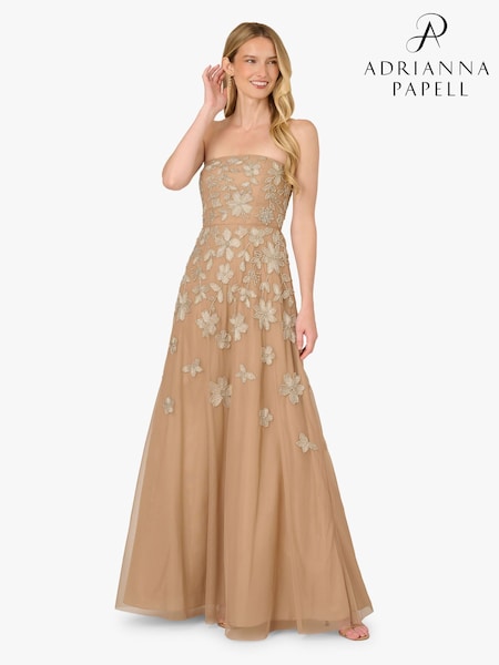 Adrianna Papell Strapless Beaded Mesh Dress (V32629) | 565 €