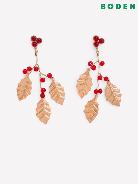 Boden Red Festive Metal Earrings (V32630) | €50