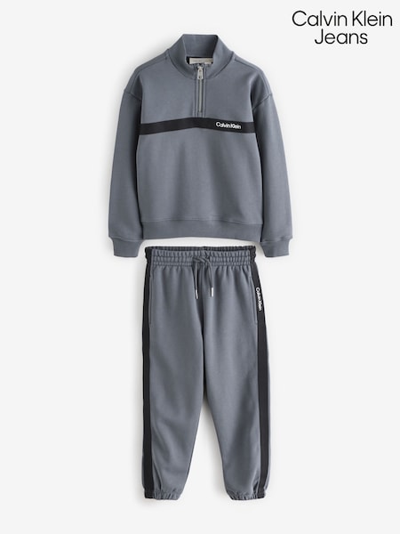 Calvin Klein Jeans Grey Relaxed Logo Tracksuit (V32676) | ‏520 ر.ق. - ‏624 ر.ق.