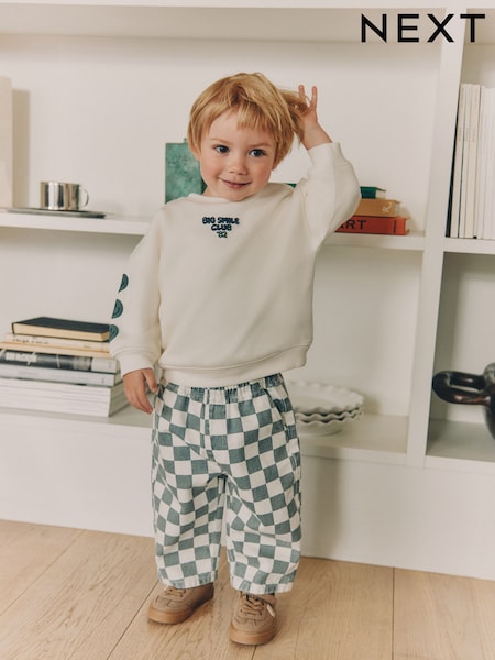 Blanc et vert - Long Sleeve Top And Trousers Set (3mths-7yrs)