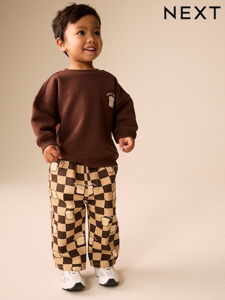 Brown - Long Sleeve Top And Trousers Set (3mths-7yrs)