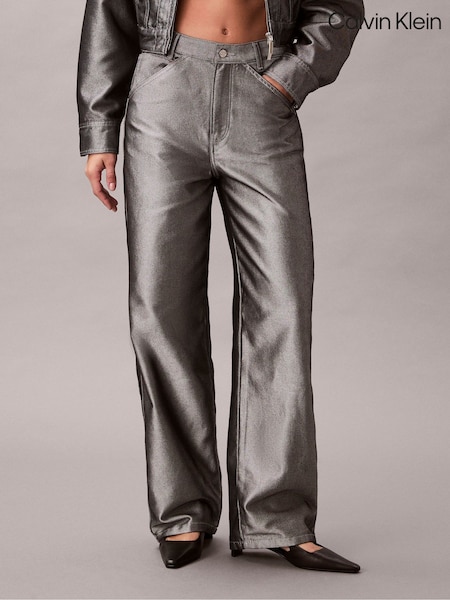 Calvin Klein Silver Relaxed Barrel Jeans (V32796) | R$ 1.235