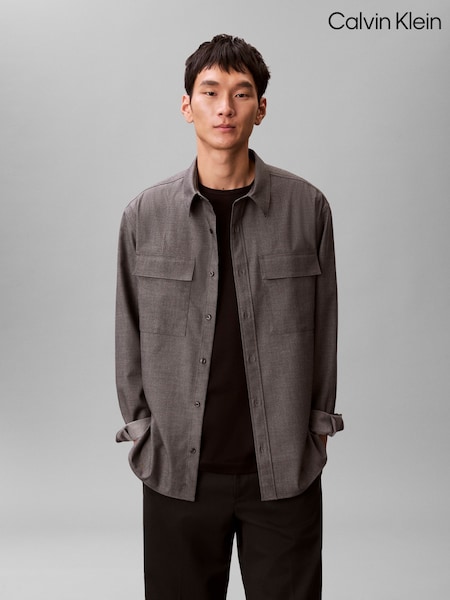 Calvin Klein Grey Melange Button-Down Easy Shirt (V32814) | €145