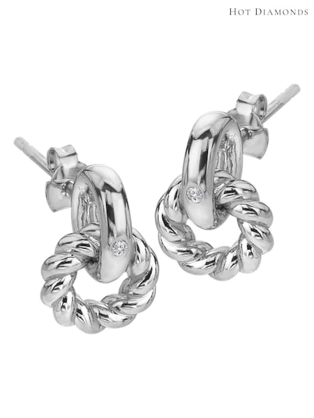Hot Diamonds Sterling Silver Willow Rope Earrings (V34030) | ‏572 ر.ق.
