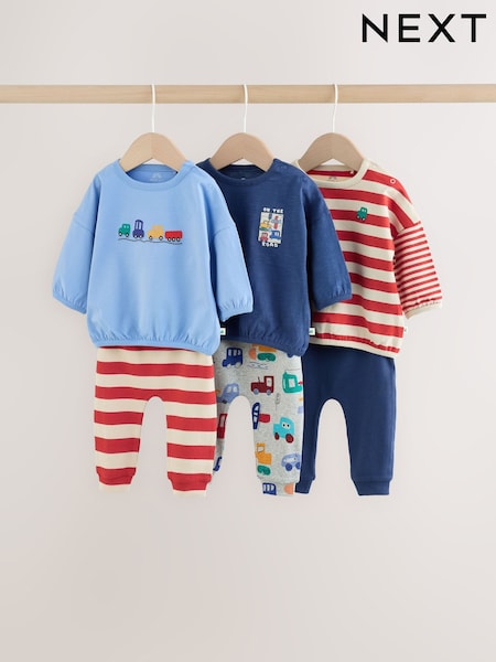 Red/Blue Transport - Baby Top And Leggings Set 6 Piece (0mths-3yrs)