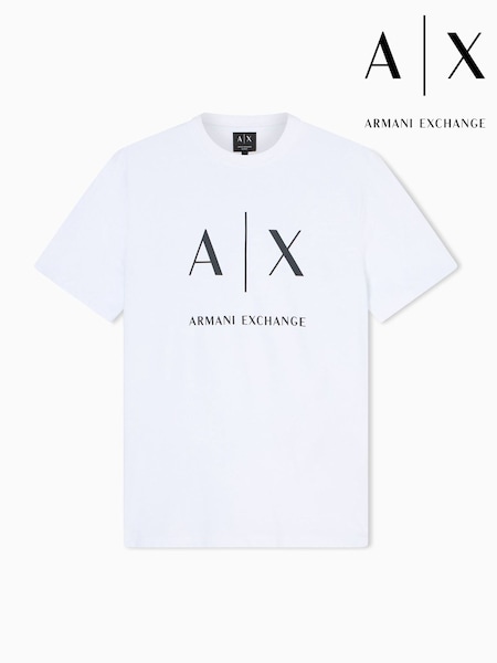 Armani Exchange Slim Fit Logo White T-Shirt (V34336) | $112