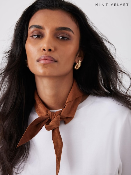 Mint Velvet Suede Mini Triangle Neck Scarf (V34636) | ‏234 ر.ق.