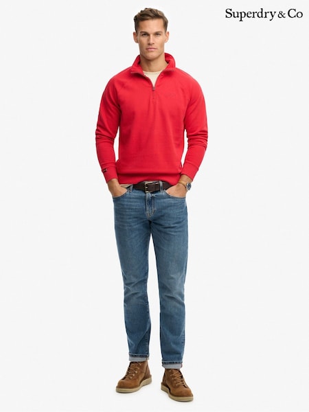 Superdry Red Essential Logo Raglan Henley Jumper (V34773) | €72