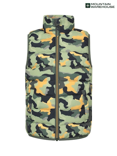 Mountain Warehouse Light Green Kids Rocko Printed Padded Gilet (V34799) | €36