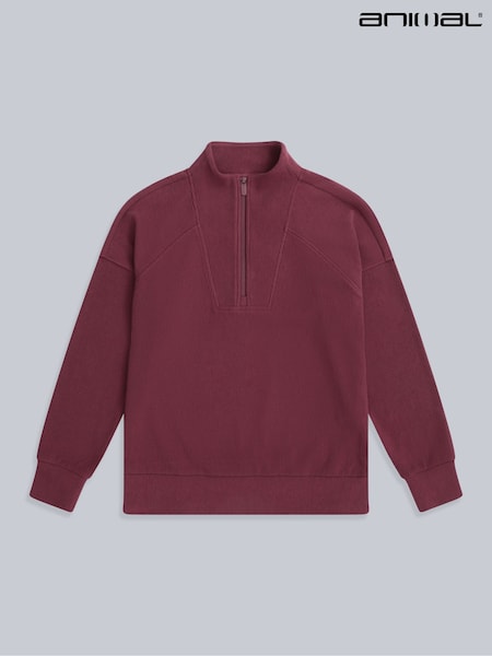 Animal Purple Ottoman Half Zip Sweatshirt (V34860) | R$ 445