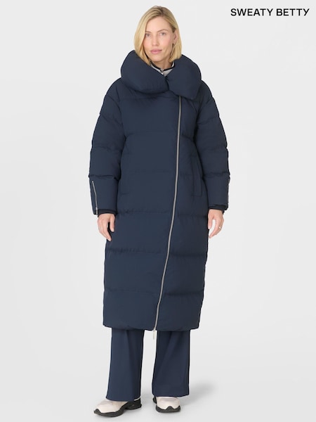 Sweaty Betty Blue Nimbus Cloud Weight Longline Puffer Coat (V34906) | €527