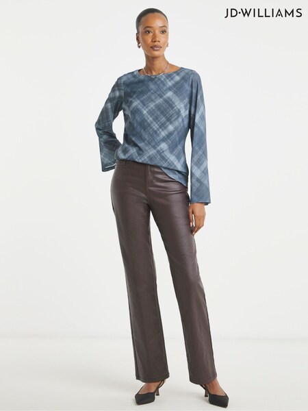 JD Williams Blue Slash Neck Flared Sleeve Top (V35008) | 140 QAR