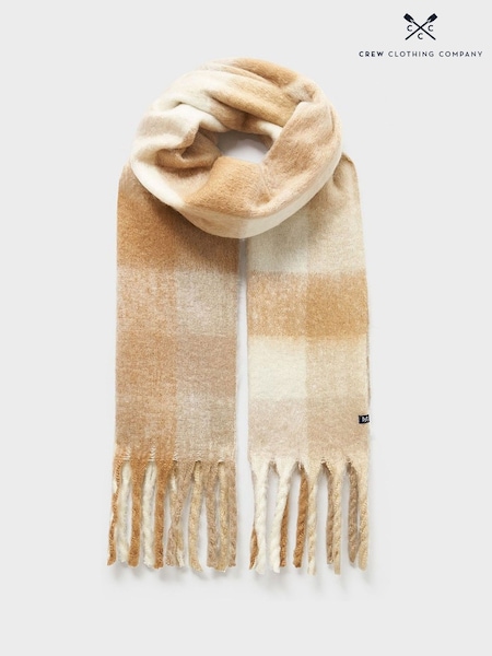 Crew Clothing Brown Brushed Check Scarf (V35160) | €52