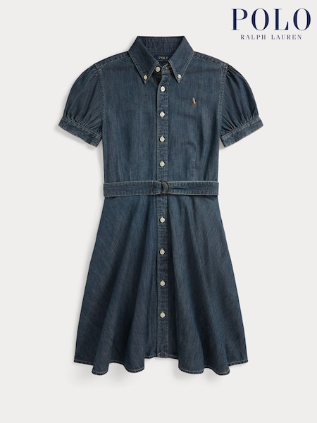 Polo Ralph Lauren Blue Denim Button Through Belted Dress (V35303) | $286 - $336