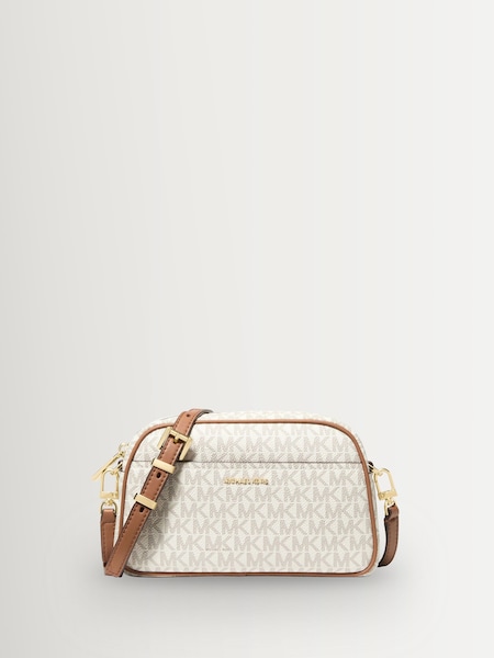 Michael Kors Vanilla/Acorn Jet Set Small Camera Cross-Body Bag (V35539) | $399