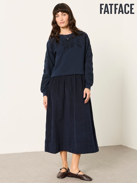 כחול כהה - Fatface 2in1 Cord Midi Dress