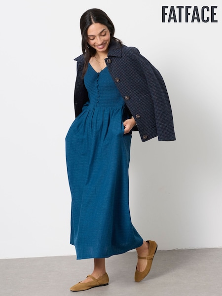 Blue - Fatface Midi Dress