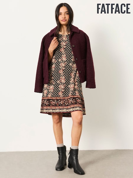 Black - Fatface Floral Jersey Dress