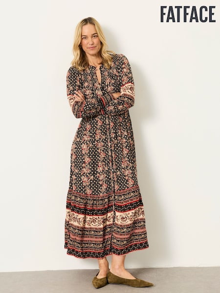 Schwarz/Blumenmuster - Fatface Sparkle Maxi Dress